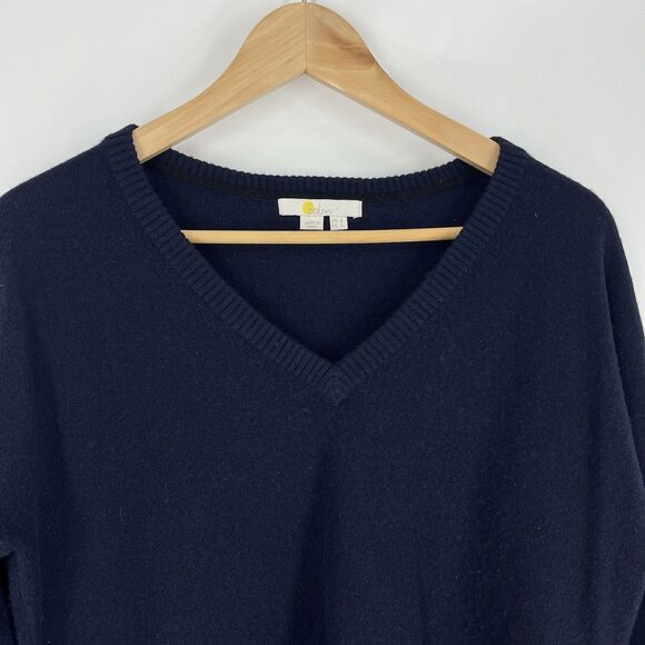 Boden Sweater Size 2 US 6 UK Womens Navy Blue Cashmere V Neck Knit Pullover - Picture 2 of 7